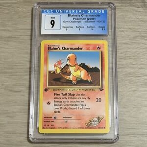 Blaine's Charmander 61/132 1st Ed CGC 9 Subgrades TCG Pokemon 2000 Gym Challenge